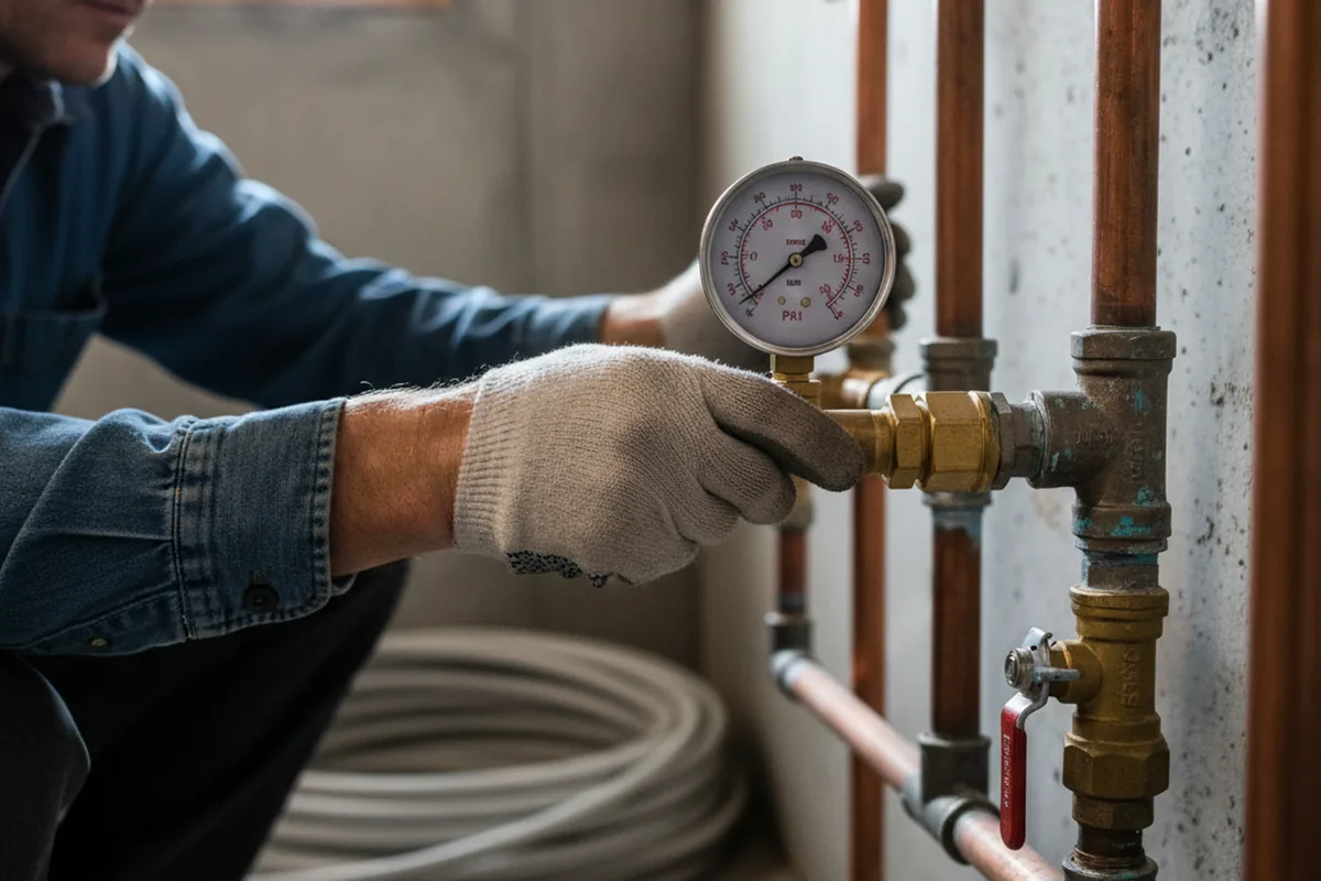 Pressure testing a repaired line during Water Line Repair in Creston